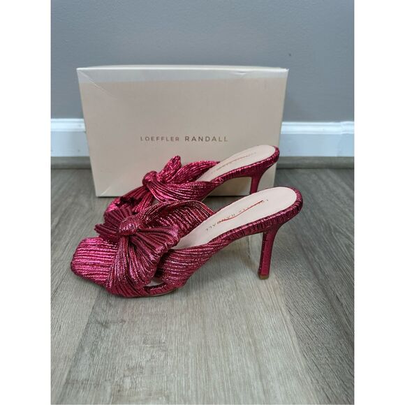 Loeffler Randall Claudia Pleated Skinny-Heel Mules Size 8 $395 - Picture 8 of 12